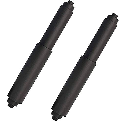 2-Pack Adjustable Black Plastic Toilet Paper Holder Rollers