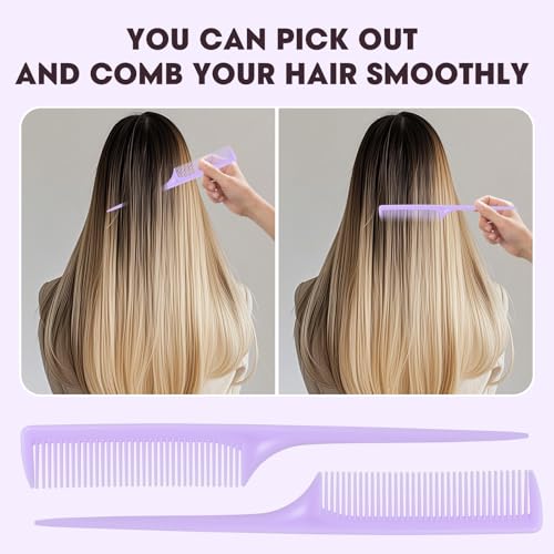 Rat Tail Comb Set - 3-Piece Fine Tooth Hair Styling & Parting Combs