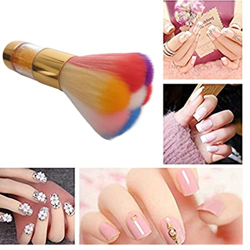 Honkenda Nail Art Dust Remover Brush with Rhinestone Handle Gold