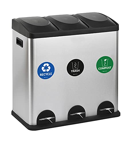 IGNIXIA Recycle Compost Trash Stickers - Pack of 6 Durable Vinyl Labels