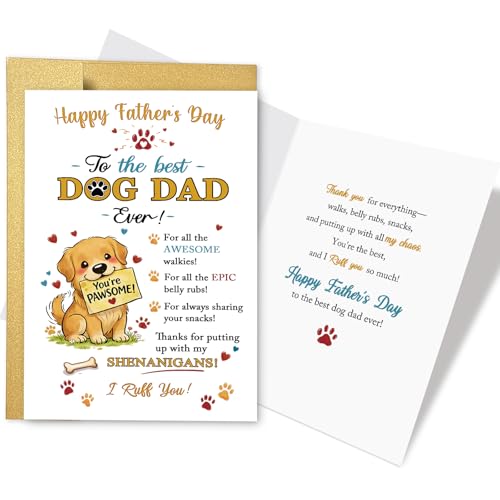 Funny Father's Day Card for Dog Dad - 'I Ruff You' Design