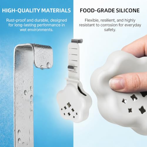Adjustable Toilet Tank Tablet Holder with Stainless Steel Hook