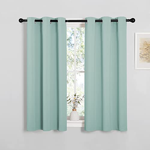 NICETOWN Aqua Blue Blackout Curtains - 34" x 45", 2 Panels