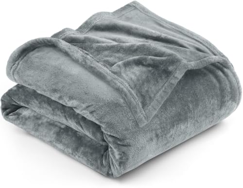 Utopia Bedding Soft Fleece Bed Blanket Throw Size Ash Grey (50x60