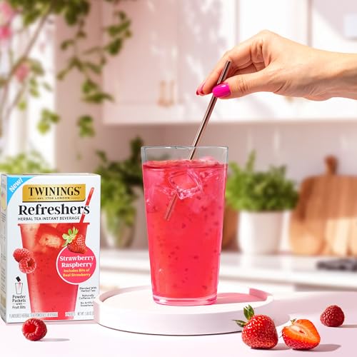 Twinings Strawberry Raspberry Refreshers, Herbal Tea Instant Beverage
