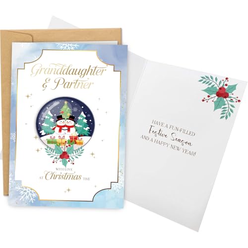 Christmas Card for Granddaughter and Partner Merry Xmas Card