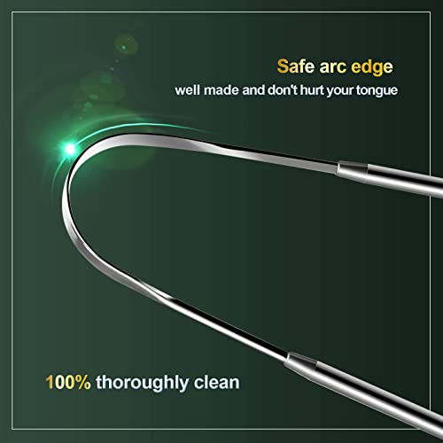 Stainless Steel Tongue Scraper 2 Pack - Oral Care Tongue Cleaner