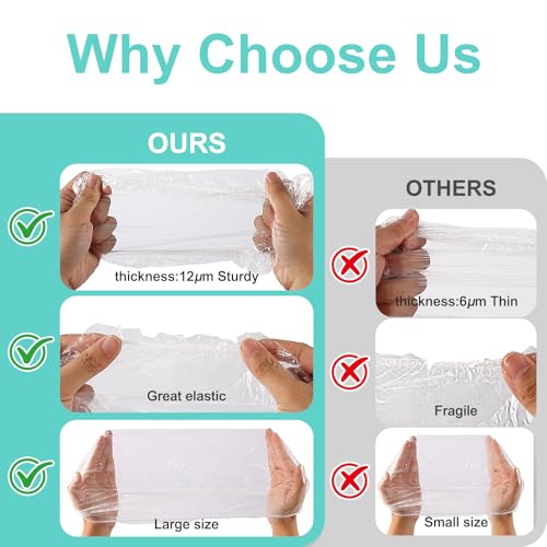 150Pcs Disposable Shower Caps Waterproof Large Plastic Hair Covers
