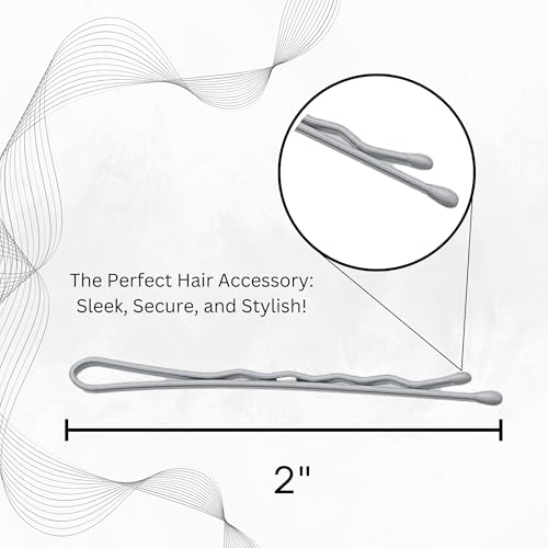 Sta-Rite Silver Bobby Pins 60-Count Pack for Updos and Salon Styling
