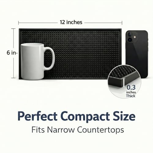 Non-Slip Bar Mat 6x12 Inch - Odorless PVC Spill Mat for Home
