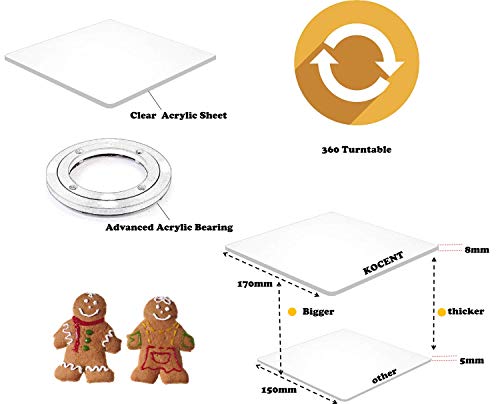 7" Clear Cookie Turntable with Non-Slip Mat for Easy Icing