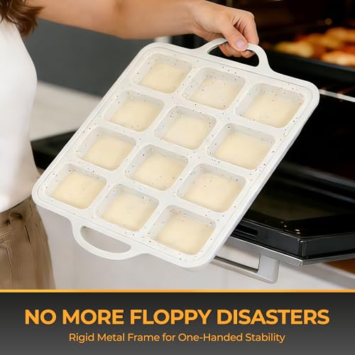 Silicone Mini Loaf Pan Set - 12-Cavity Non-Stick Baking Mold