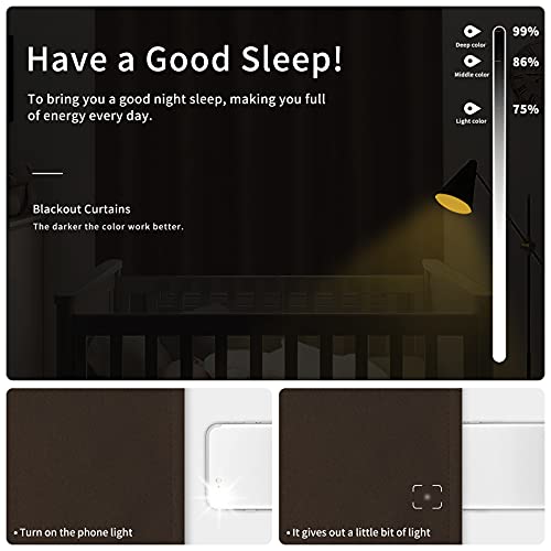 Easy-Going Thermal Blackout Curtains - 2 Panels, 42x63 in, Dark Brown