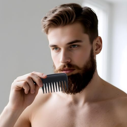 2 Pcs Wide Tooth Comb Pocket Mini Hair Styling Combs for Curly & Straight Hair