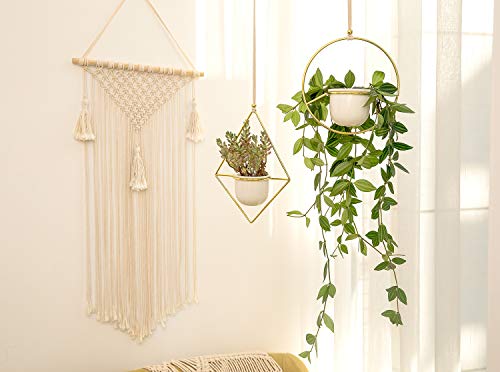 Mkono Macrame Hair Bow Holder - Ivory Wall Organizer for Clips & Headbands