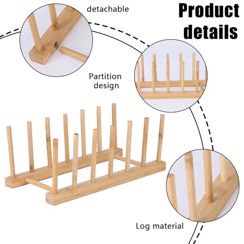 Bamboo CD Holder Organizer - 2 PCS Adjustable CD Rack for 18 Discs