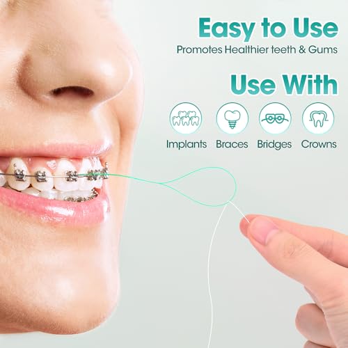 Lit-Pack Dental Floss Threaders for Braces and Bridges, 50 Count Green