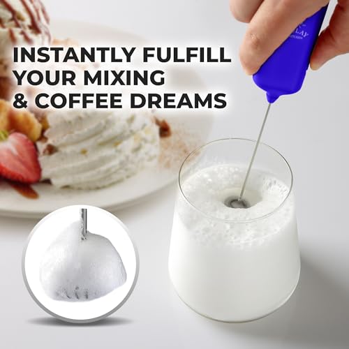 Zulay Kitchen Mini Milk Frother - Handheld Coffee Mixer for Lattes & More