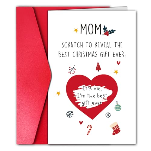 Funny Christmas Card for Mom with Envelope - Scratch Holiday Greeting Card - Variation of THIS listing