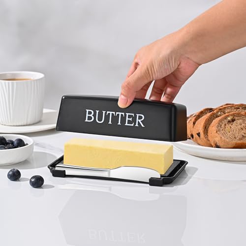 Large Capacity Butter Dish with Lid & Knife - Dishwasher Safe