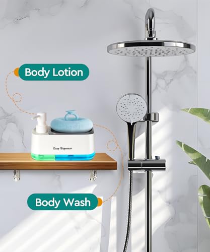 3-in-1 Kitchen Soap Dispenser Set with Sponge Holder - White