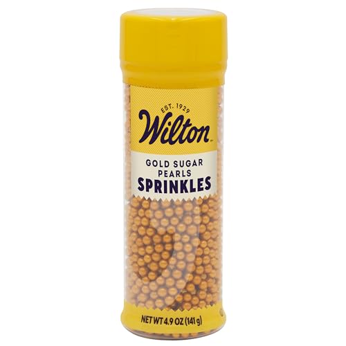 Wilton Gold Metallic Sugar Pearl Sprinkles - 4.97 oz for Cakes & Cupcakes