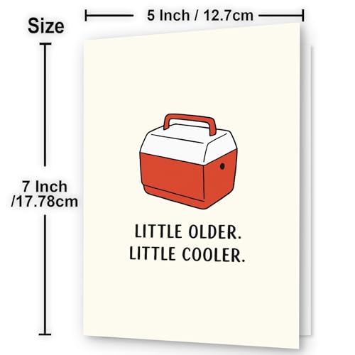 Hqulpr Funny Birthday Card for Men - HB2 Little Older, Little Cooler