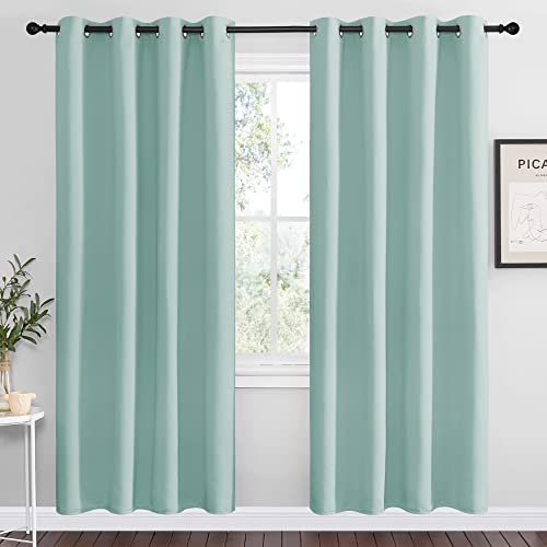 NICETOWN Aqua Blue Blackout Curtains 55" x 78" - 2 Panels