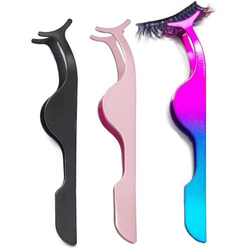 Stainless Steel False Eyelash Applicator Tool & Tweezers (3-Pack)