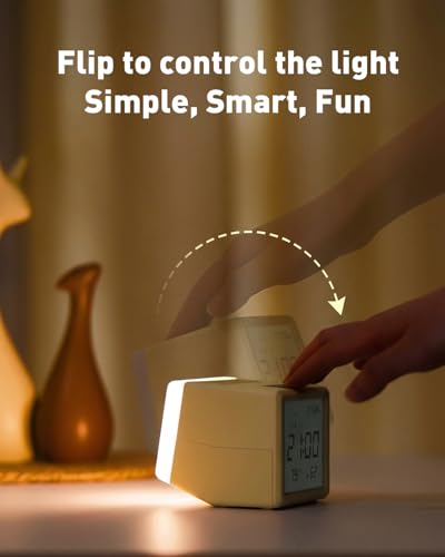 Aurolumiz Digital Alarm Clock with Night Light, Temp & Humidity Monitor