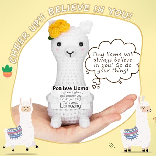 Positive Llama Christmas Gift - Handmade Inspirational Plush for Kids & Adults