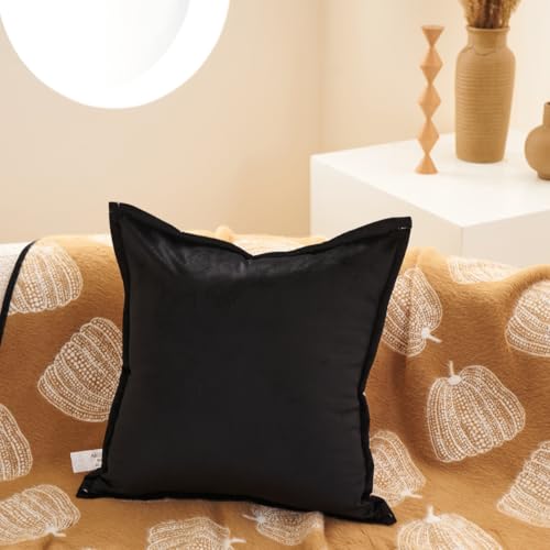 Brown Velvet Throw Pillow Cover 18x18 Inch with Hidden Zipper