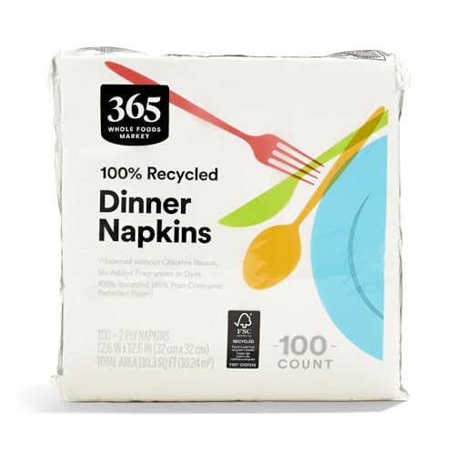 365 Dinner Napkins - 2-Ply, 100 Count, Premium Quality