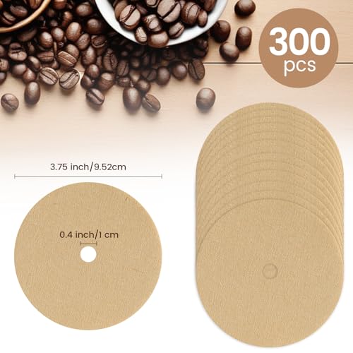 Clinuse 300-Count Unbleached Coffee Filters - 3.75" Round Discs