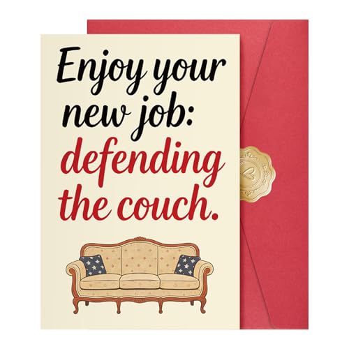 Funny Retirement Card for Coworkers - Vintage Sofa Design