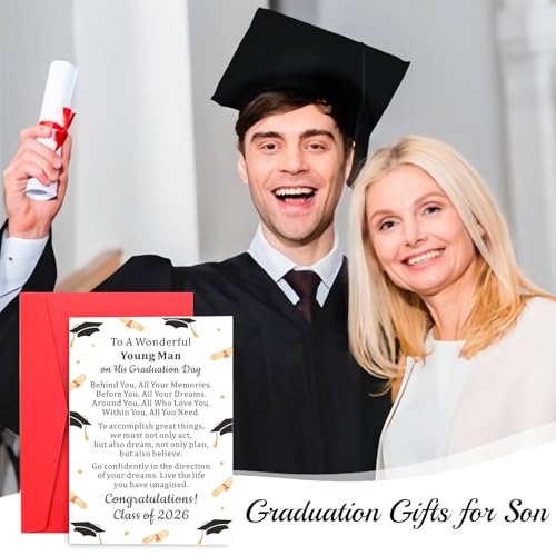2026 Graduation Card for Him - Inspirational Message for Son or Grandson