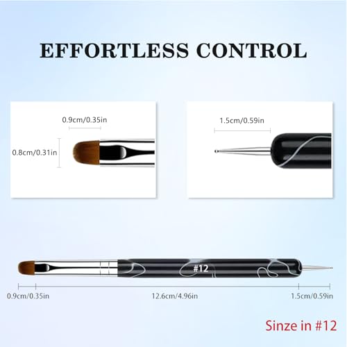 Honey Joy 2-Way French Nail Brush & Dotting Tool for Gel Acrylic Art