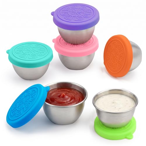 Leakproof Stainless Steel Salad Dressing Containers - 6 Pack