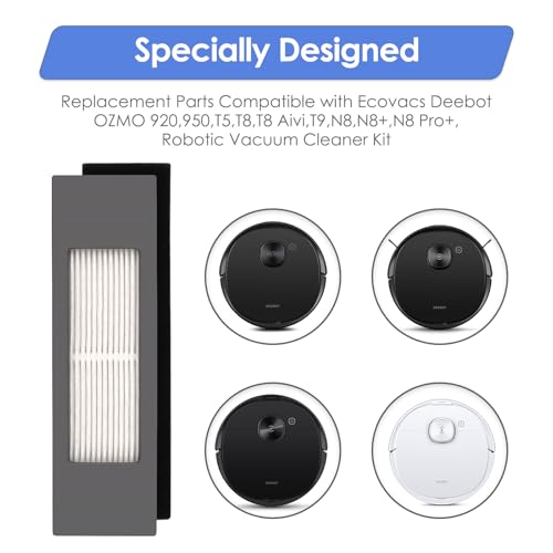 HEPA Filter Replacement 4-Pack for Ecovacs Deebot N10 N10 Plus T8 OZMO 920 950
