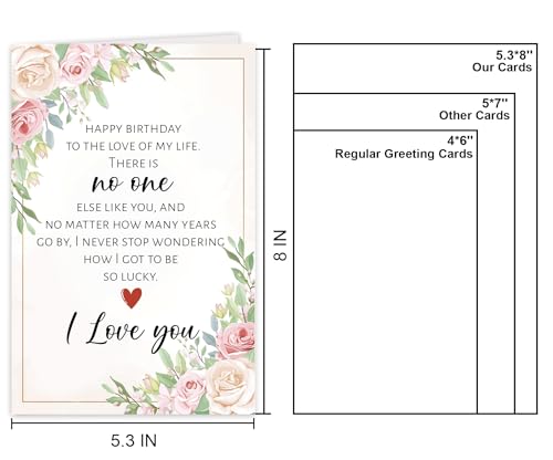 Romantic Birthday Card for Partner - Premium 300gsm Paper