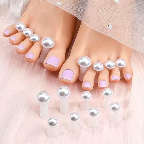 Silicone Pearl Toe Separators for Pedicure and Nail Art Tools - 8 Pcs