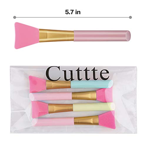 Cuttte 4pcs Silicone Face Mask Applicator Spatula Brushes for Mud Clay