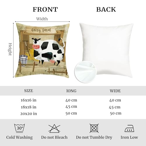 Farmhouse Animal Throw Pillow Covers - Set of 4, 18x18 Velvet