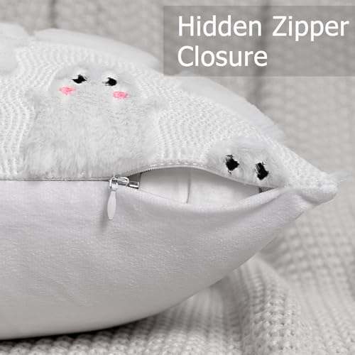Coddsmz White Elf Halloween Pillow Covers, 18x18 Plush Throw Cushion Set of 2