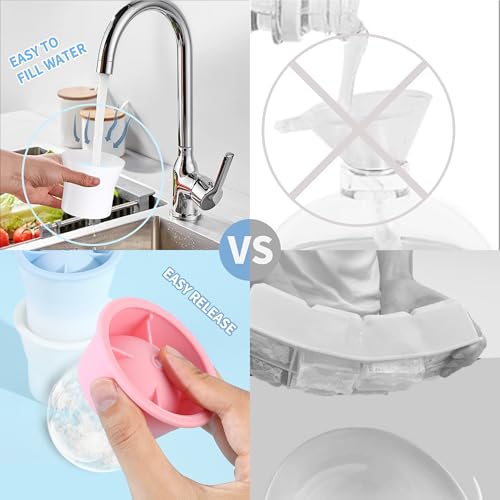 Silicone Sphere Ice Mold Set - 4 Easy Release Ice Cube Makers