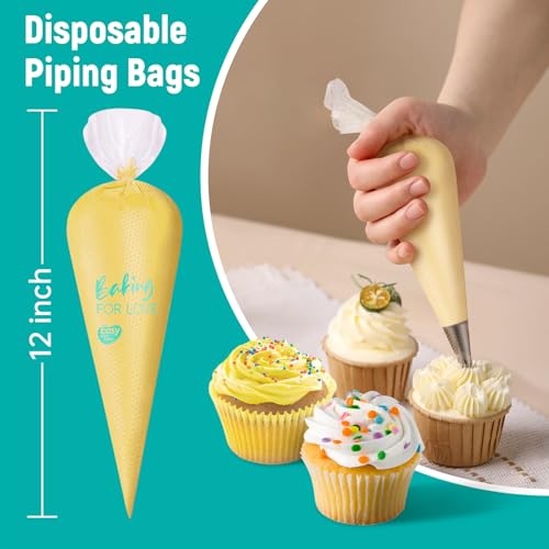 12 Inch Disposable Piping Bags - 100PCS Anti Burst Cream Bags