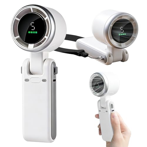 IGRARK Portable Handheld Turbo Fan - White, 3-in-1 Adjustable Cooling