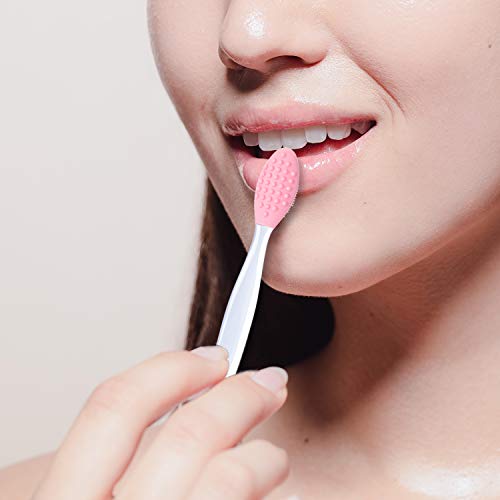 Boao 4-Piece Silicone Exfoliating Lip Brush Set for Smoother Fuller Lips