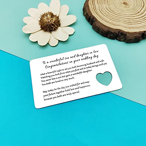 Engraved Wedding Wallet Card for Son & Daughter-in-Law Gift