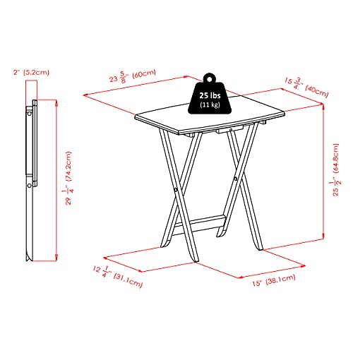 WINSOME Dorian Oversized Snack Table Set, Oyster Gray (Brown Base) (replace color may vary)., 23.62 x 15.75 x 25.51, 5pc